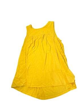 LOFT Yellow Sleeveless High-Low Pleated Keyhole Back Top Size S
